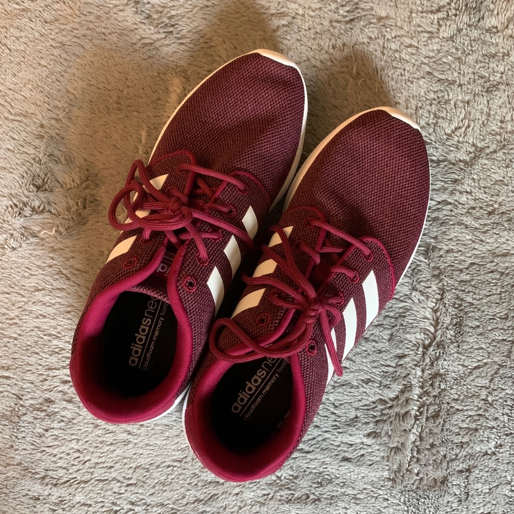 Adidas Cloudfoam Maroon Tennis Shoes